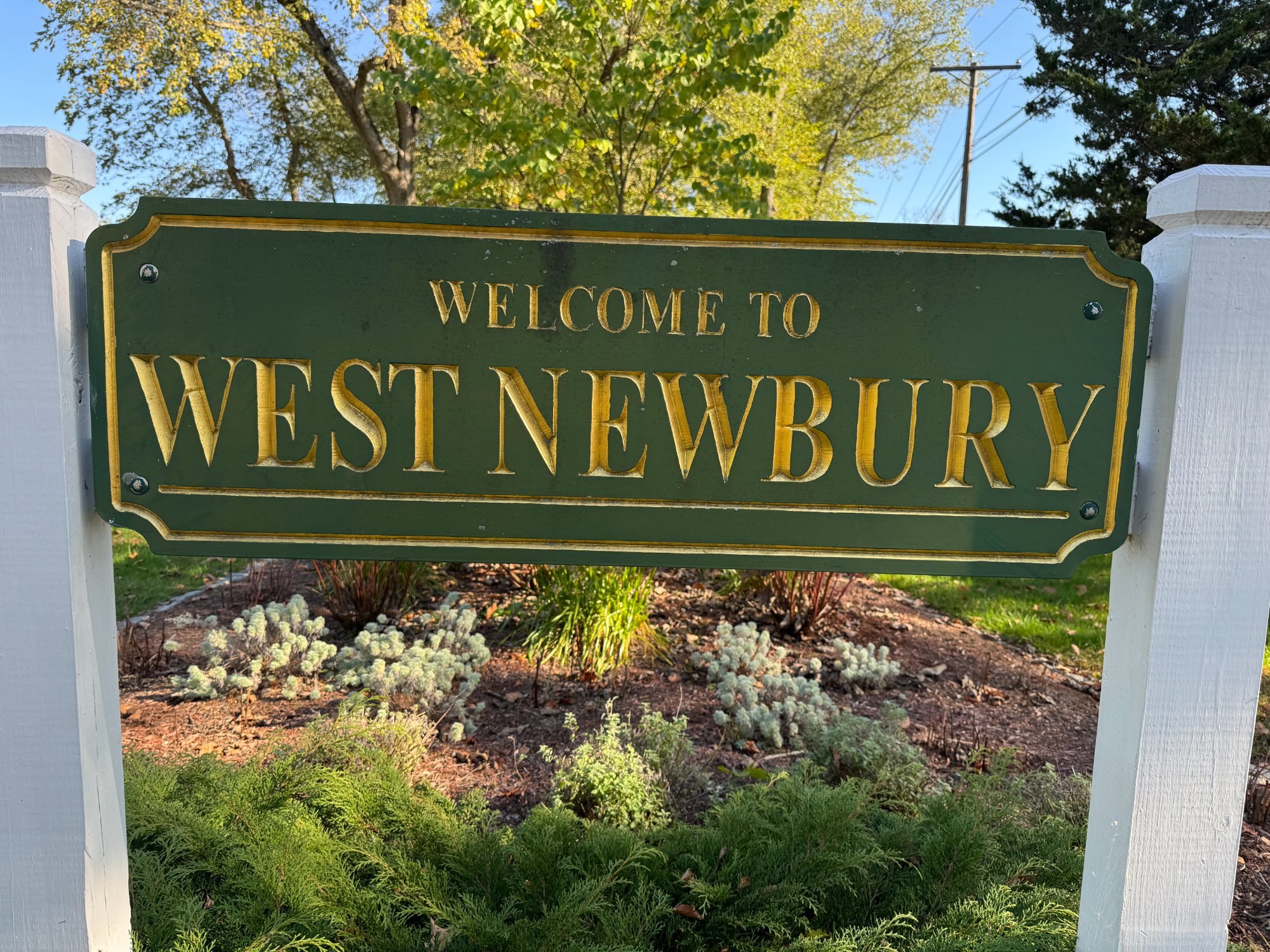 Welcome to West Newbury sign